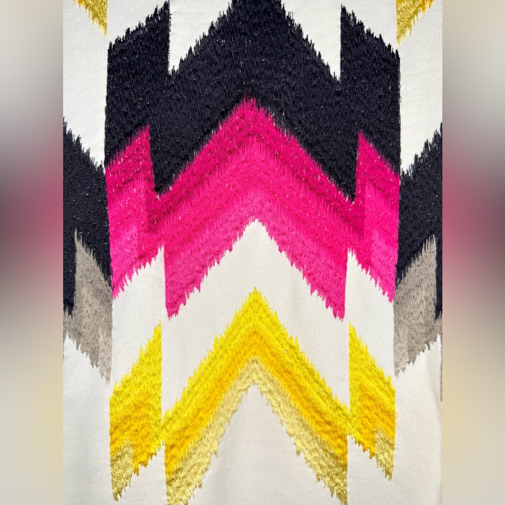 Coach x Coachella Hawk Feather Side Zip Sweatshirt w/ Chevron Pattern Multicolor - Picture 5 of 10